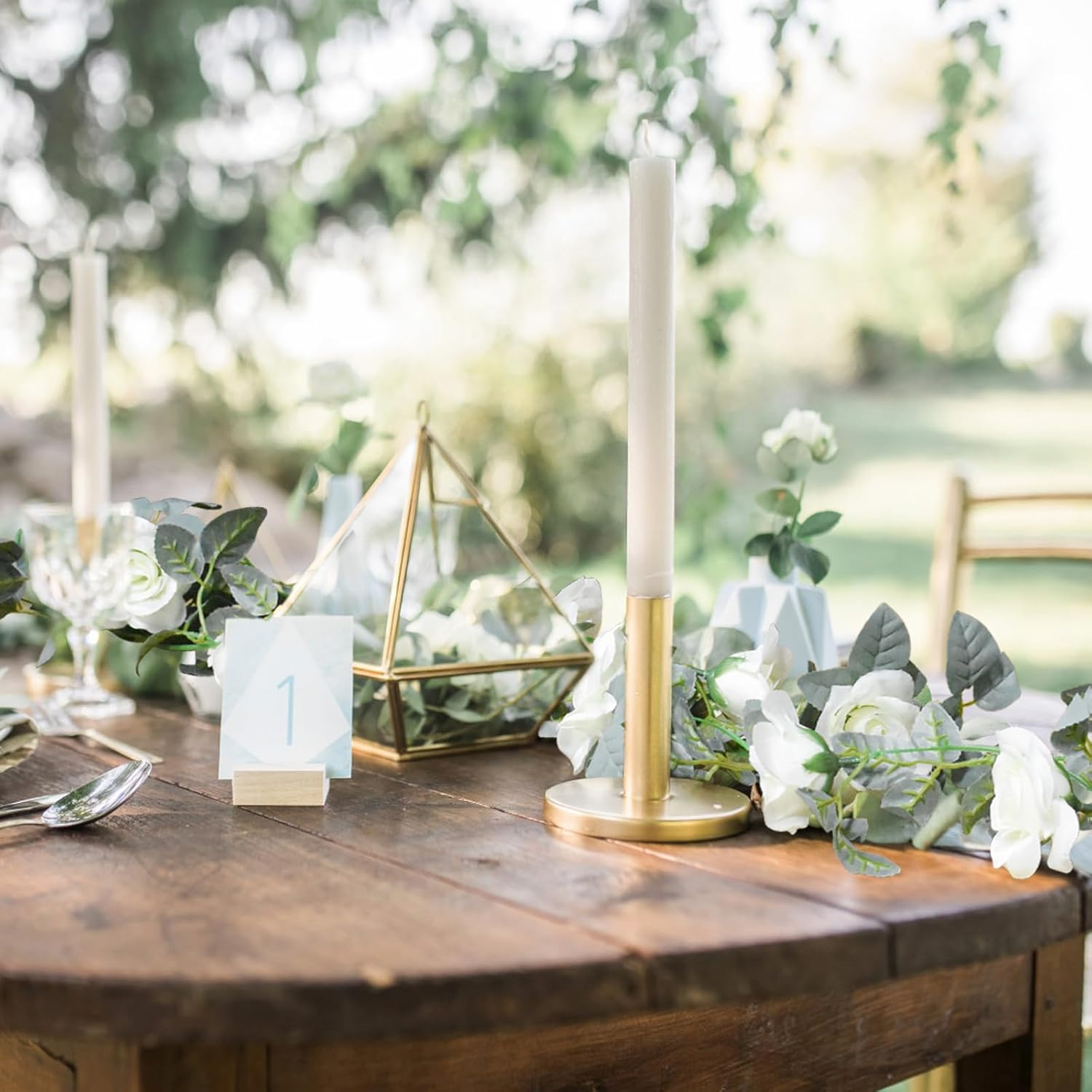 Bacucine Flower Garland Rose Vine 4Pcs 28FT Artificial Floral Garland with Green Leaves Hanging Rose Vine for Wedding Party Garden Home Wall Decor (White) image number 6