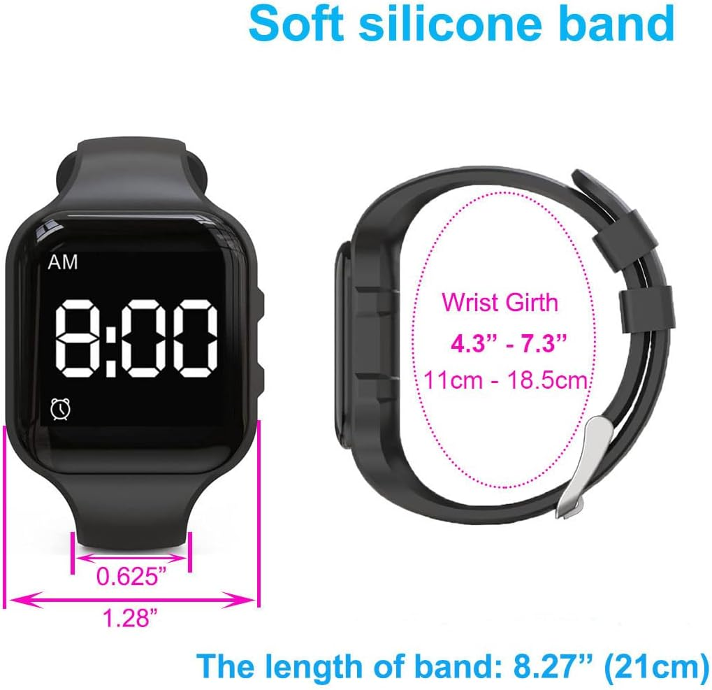 Vibrating Alarm Watch, Potty Training Watch Water Resistant Medical Reminder Watch with Timer - Light Green image number 5