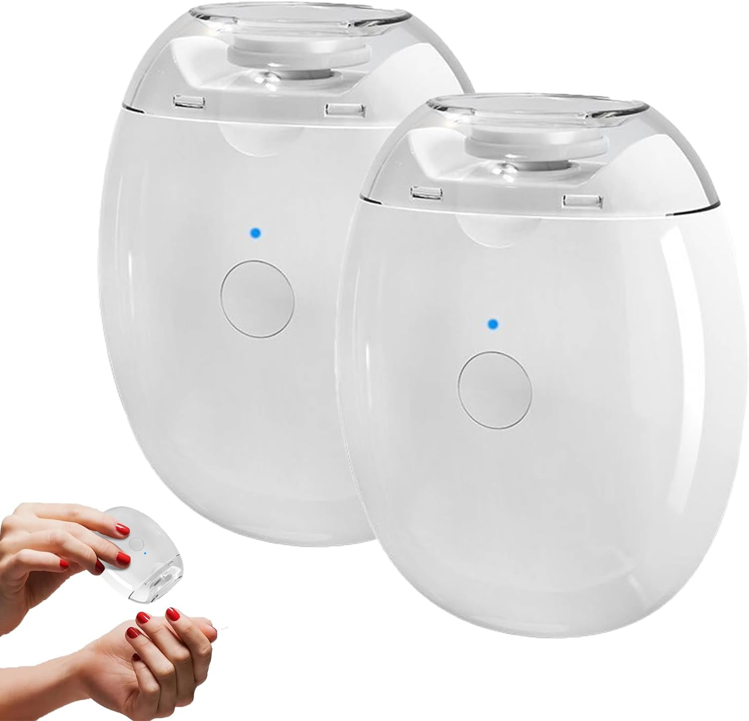 Smart Fingernail Grinder Pro, Universal Automatic Fingernail Grinder, Super Quiet Smart Nail Trimmer with LED Light & 3 Speed Settings, for Baby, Kids, Adults, Seniors (2PCS)