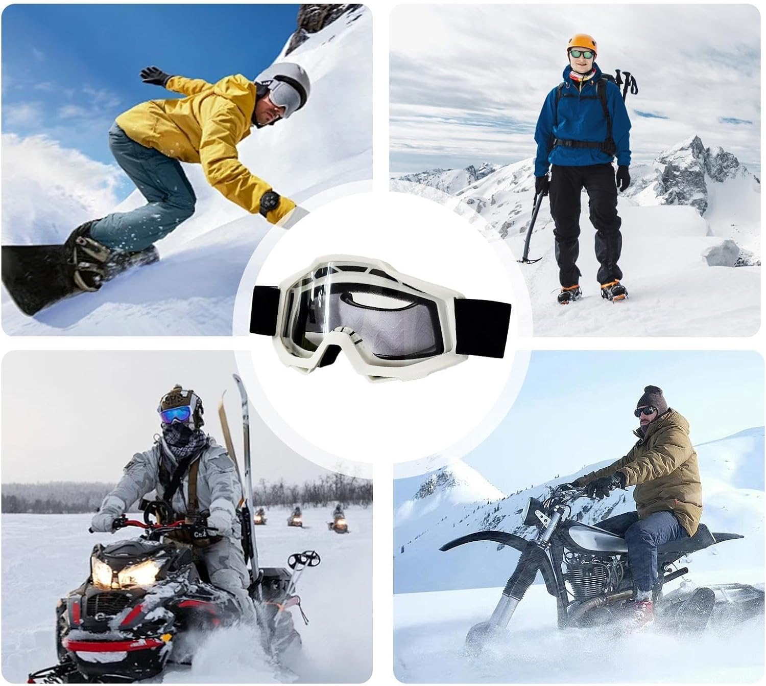 Helmet Goggles, Non-Slip Eyewear for Riders, Dirtbike Goggles Anti-Fog ATV Goggles Sponge Padding Dustproof Eyewear for Adults Outdoor Activities image number 2