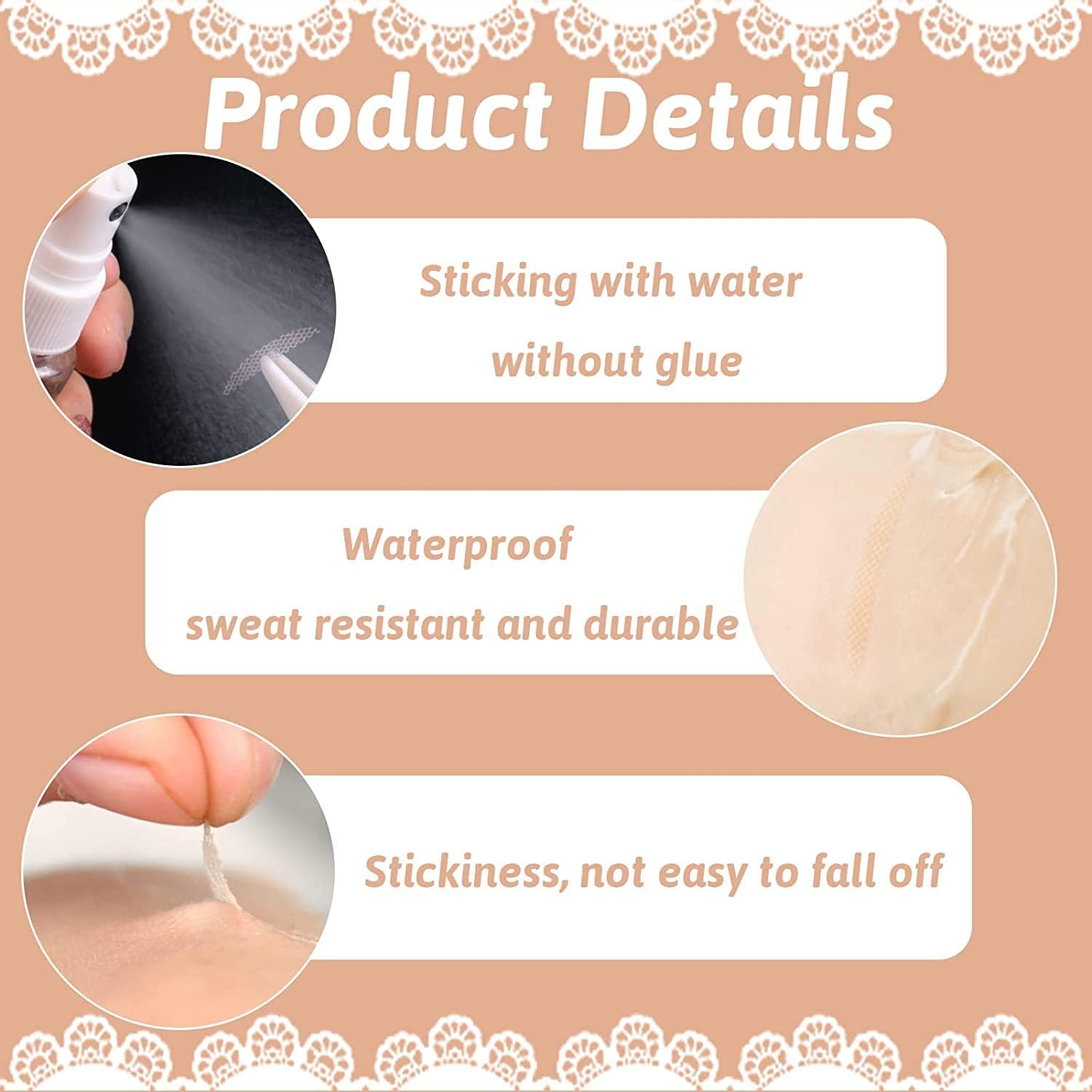 Invisible Eyelid Tape, Eyelid Lifter Strips,800 PCS/400 Pairs Self-Adhesive Double Eyelid Stickers for Hooded Uneven Droopy Mono-Eyelids, Big Eye Tools with Fork Rods & Tweezers image number 5