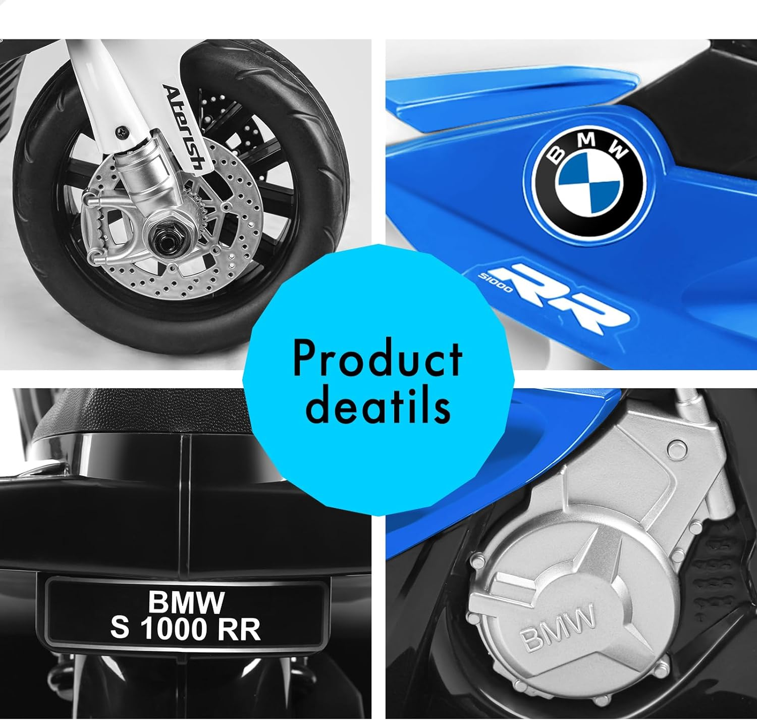 ALFORDSON Kids Ride on Car Motorbike 6V Eletric Motor, Toy Car with Music Player & Brilliant LED Headlights Tail Light, Ride-On Motorcycle Design Toy Vehicle for Toddler, Blue image number 5