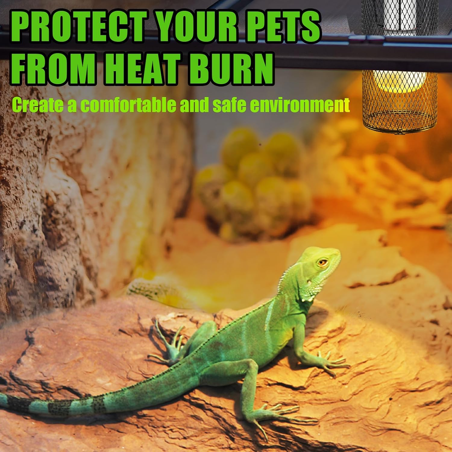 Lamptobe Reptile Heat Lamp Holder, Heat Lamp Cage for Reptile, 200W E27 Ceramic Heat Lamp Holder for Brooder Coop, Lizard, Turtle(Bulb Not Included) image number 5