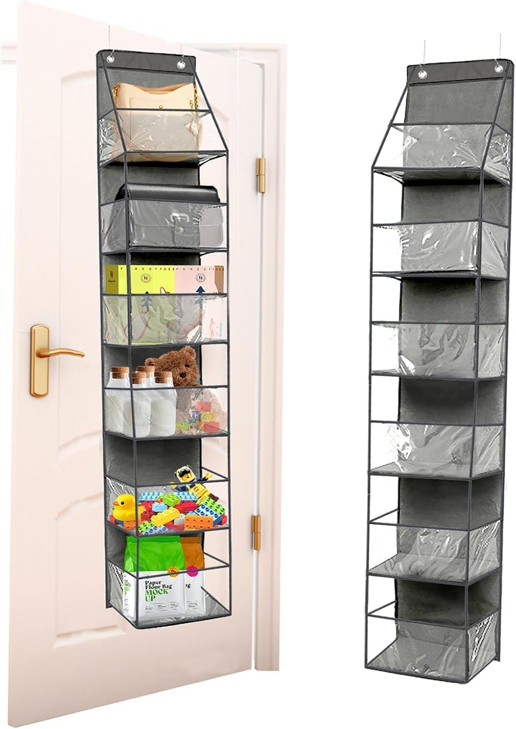6-Shelf over the Door Storage Organizer,Door Organizer Hanging，Over the Doors Pantry Organizer，Back of Door Storage Organizer，25Lb Ultra Sturdy & Large Capacity Door Organizer for Closet,Bedroom image number 6