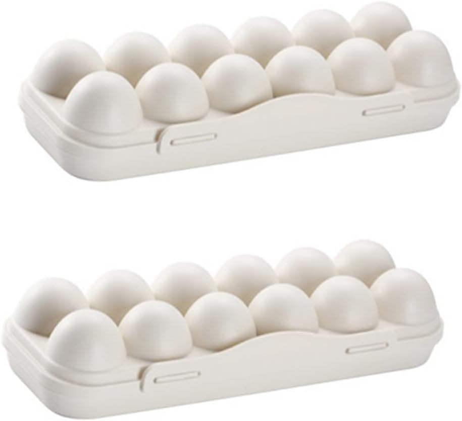 Jojofuny 2Pcs Storage Container Stackable Khaki Holder for Refrigerator Material for Kitchen Organization