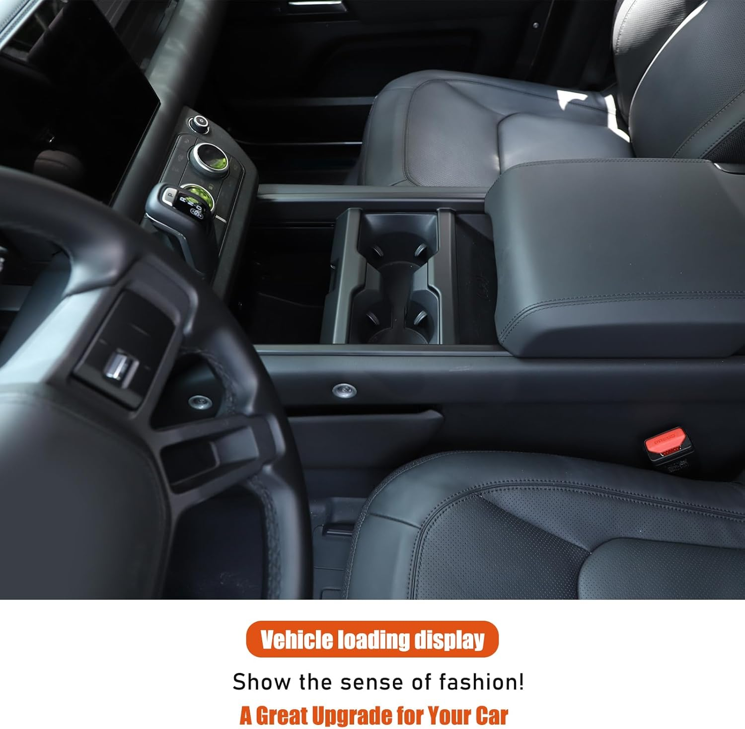 PIUGILH Center Consoles Cup Holder Panel Cover Trim Interior Decoration Mouldings Accessories Compatible with Land Rover Defender 90 110 130 2025 2026 (Matte Black)