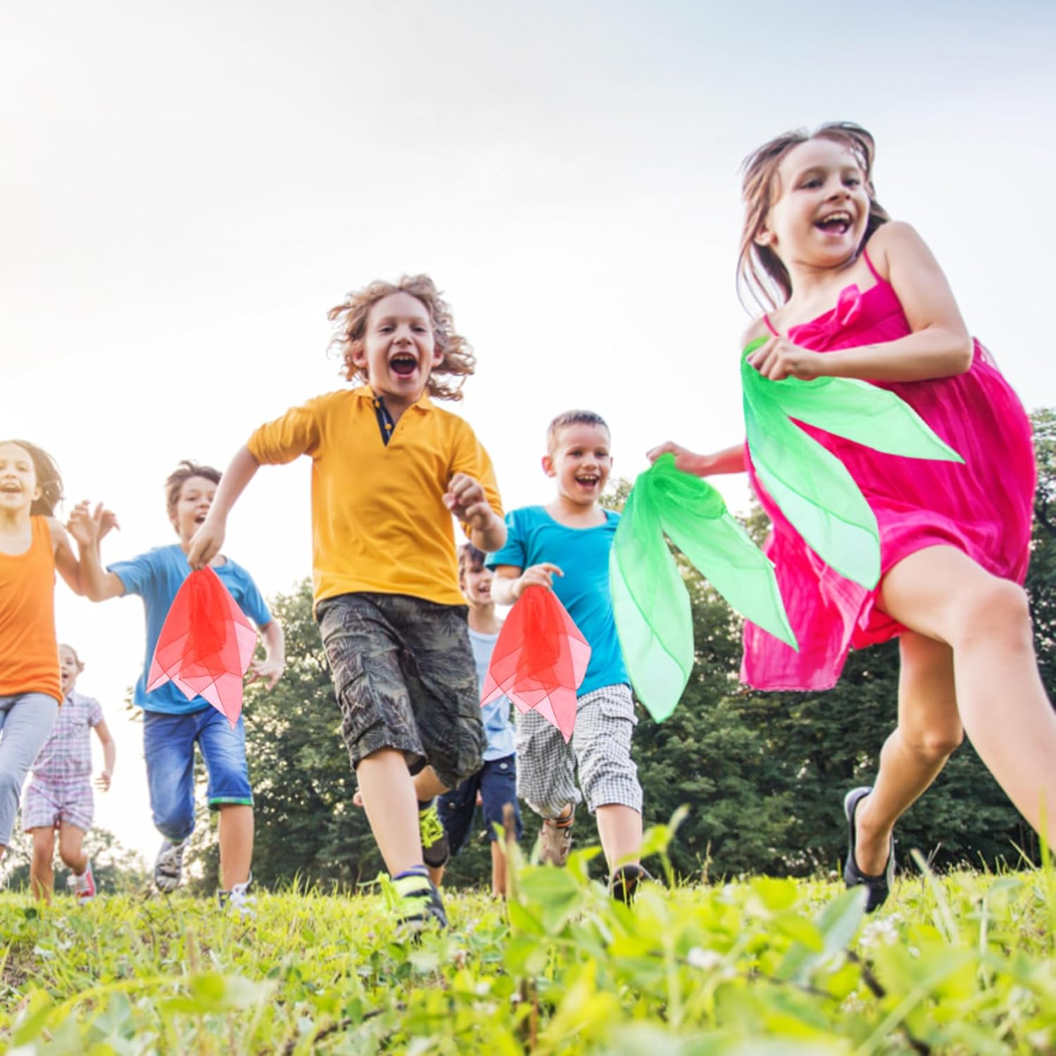 Sensory Scarves 12PCS Juggling Gymnastics Dance Scarves Square Performance Sensory Towels for Nursery Children'S Show image number 3