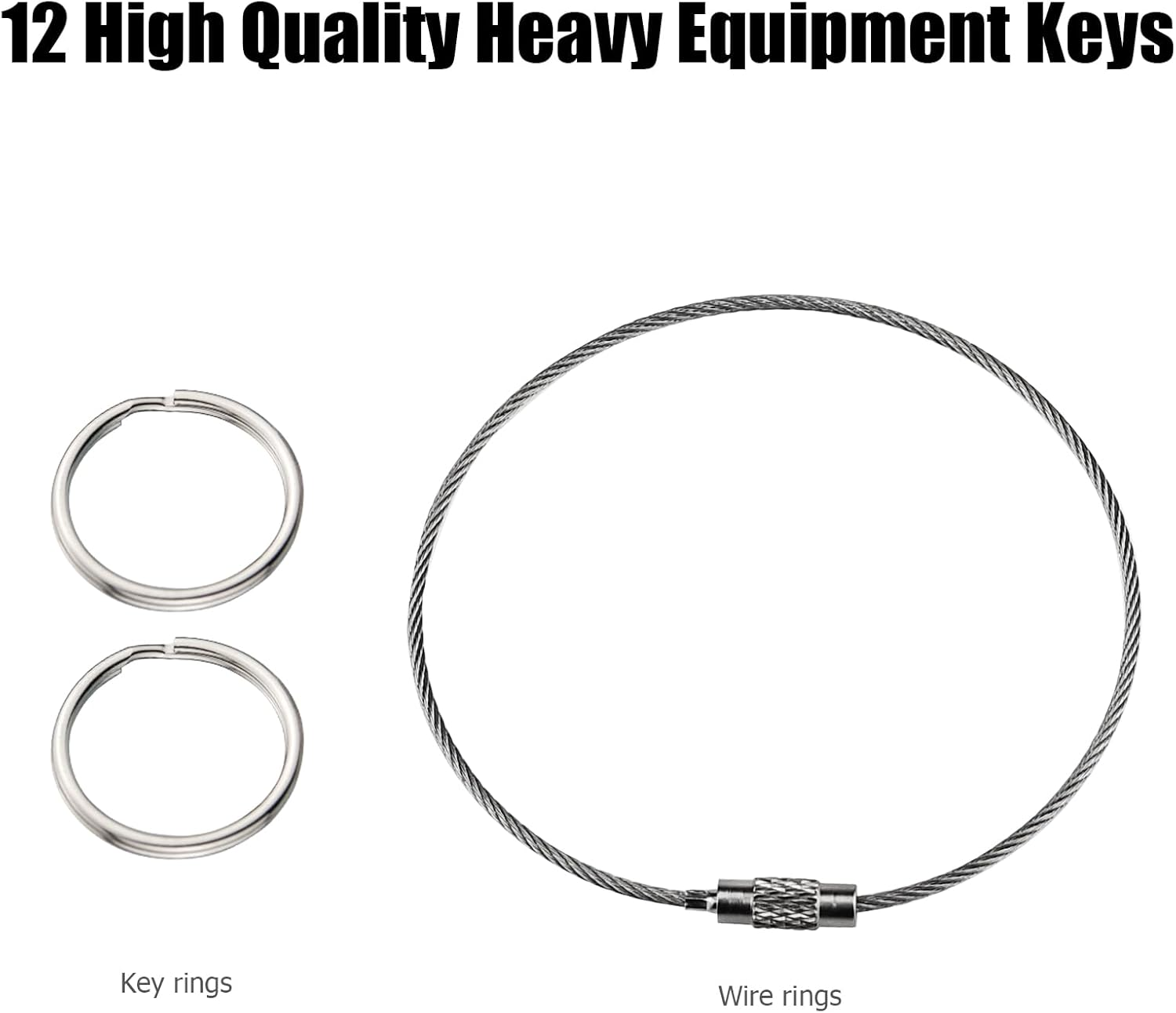 12Pcs Forklift Key Master Set for Hyster Crown Yale Cat Clark Komatsu Toyota Doosan Nissan JCB Volvo Tornado Mitsubishi Forklift Heavy Equipment Keys Set