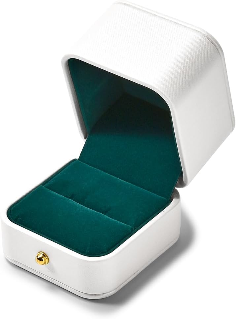 Woodten Leather Ring Box Engagement Leather Jewelry Box for Valentine'S Day Anniversary - A image number 4