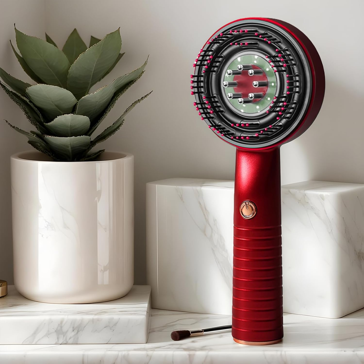 Qkbuza Scalp Massager | Hair Scrubber Scalp Massage Tool | Waterproof Vibrating Brush Comb Head for Personal Care Regrowth Men Women Home Travel image number 4