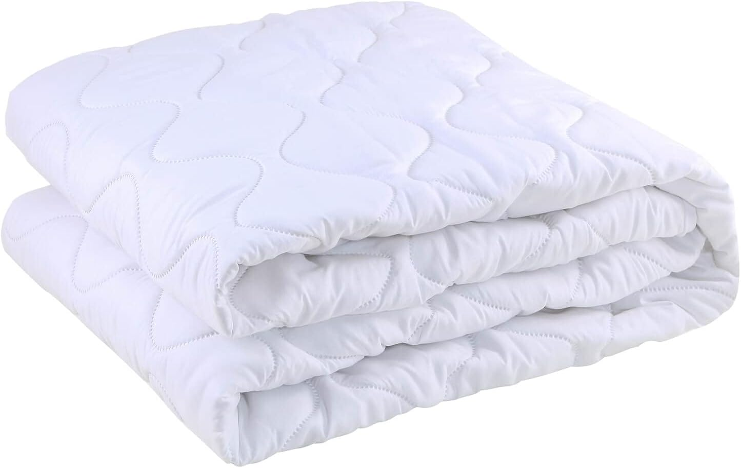 Kingnex Quilted Waterproof Mattress Protector Pad Soft Brushed Surface Noiseless Fitted Matress Cover with Elastic Pocket Double 137X190 Cm image number 4