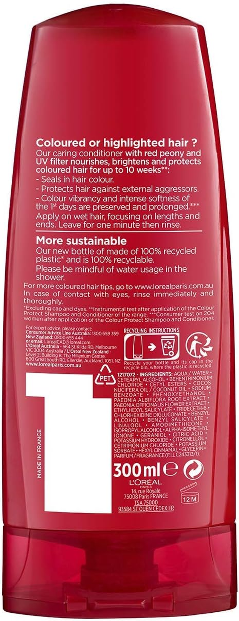 L'Oreal Paris L'Oreal Paris Colour Protect Conditioner 300Ml image number 4