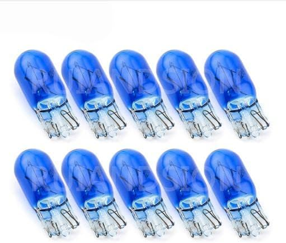 Ruiandsion T10 W5W 194 Halogen Bulbs 168 2825 Warm White 12V Interior Dome Map Dashboard Lights, Non-Polarity (Pack of 10)