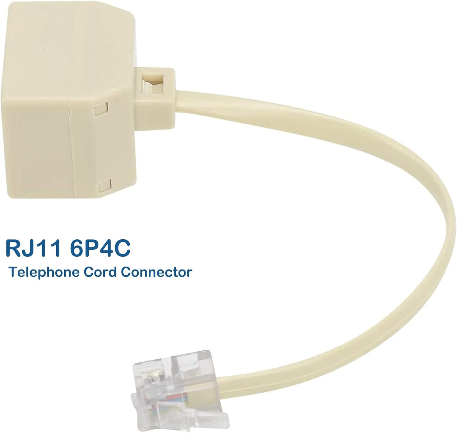 KEWAYO 2PCS Telephone Splitter, RJ11 Male to Female Two Way Telephone Splitter Converter Cable Splitter Adapter image number 5