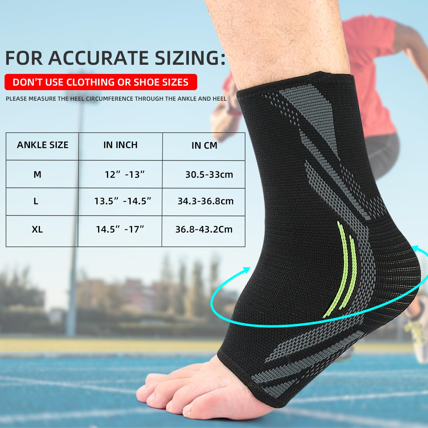 Ankle Support, Ankle Brace Compression Sleeve, Plantar Fasciitis Socks for Ligament Damage & Sprained Ankle, Relieves Achilles Tendonitis, Unisex (1Pairs) (XL) image number 5