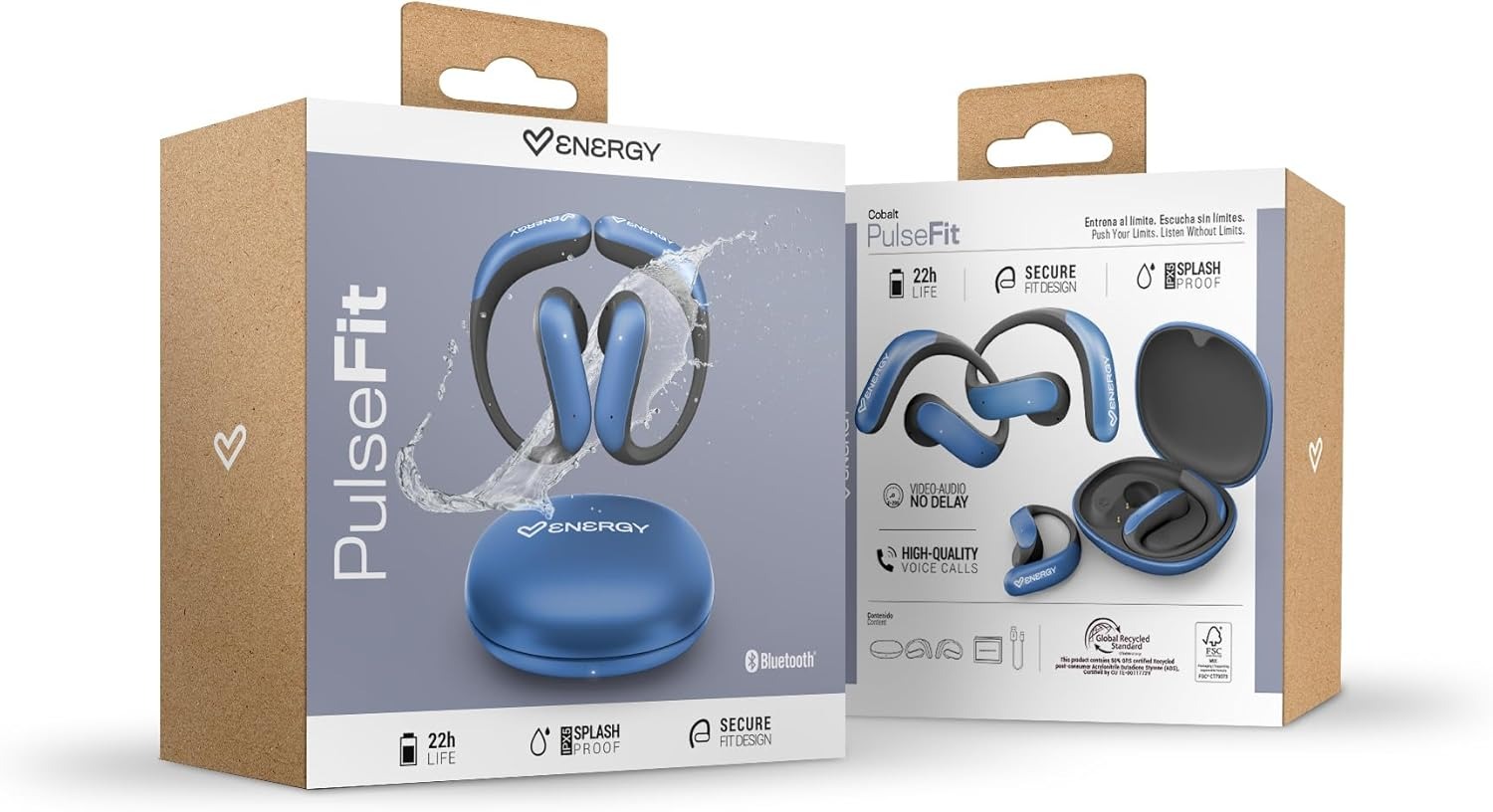 Energy Sistem Pulsefit Bluetooth Headphones (True Wireless, Bluetooth 5.4, Securefit, Video Audio No Delay, 22 Hours Battery Life, IPX5 Waterproof, Recycled Plastic GRS) image number 3