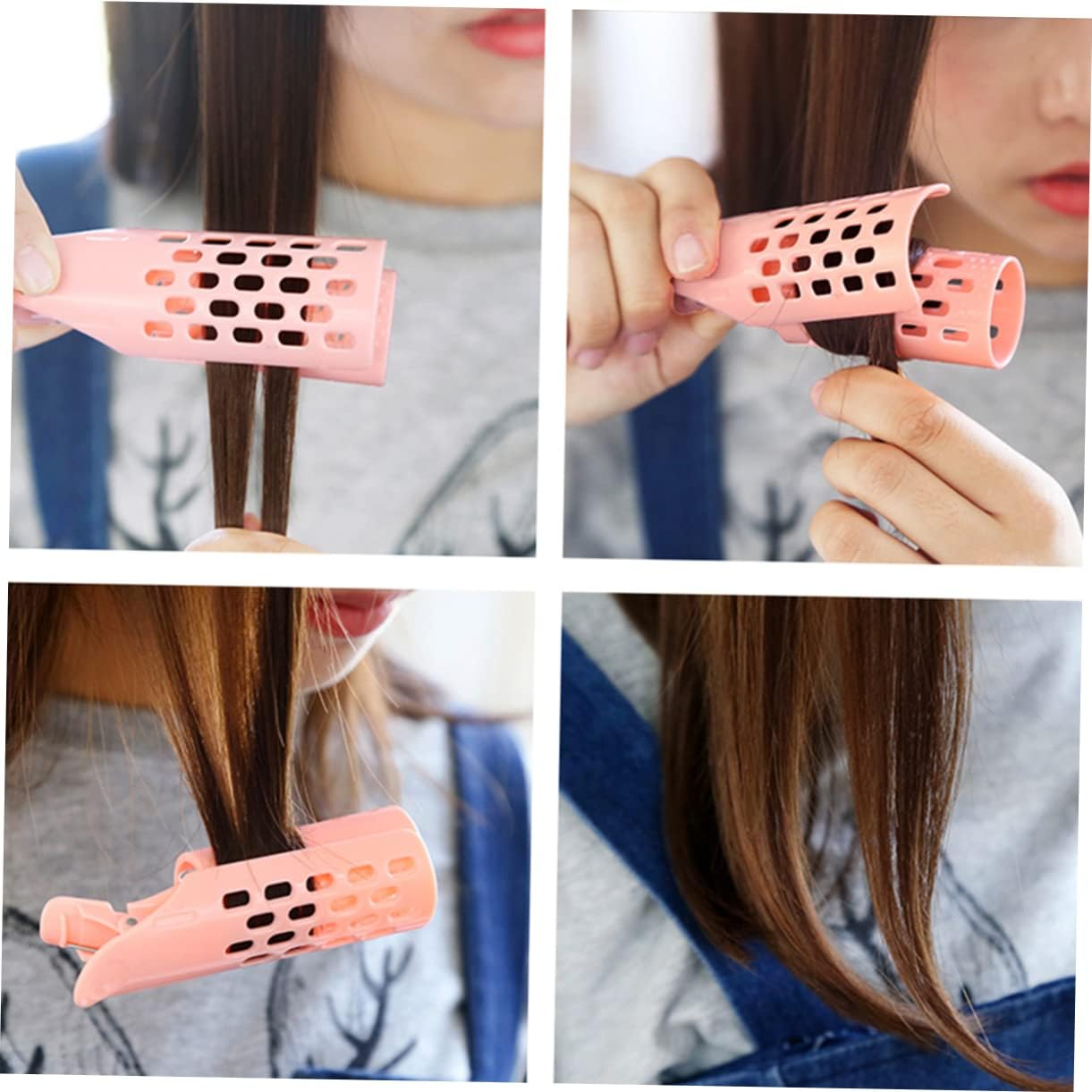 PLAFOPE 2Sets Hair Curlers Styling Tools Hair Rollers Styling Kit Abs Material 3Pcs*2 Random Color image number 4