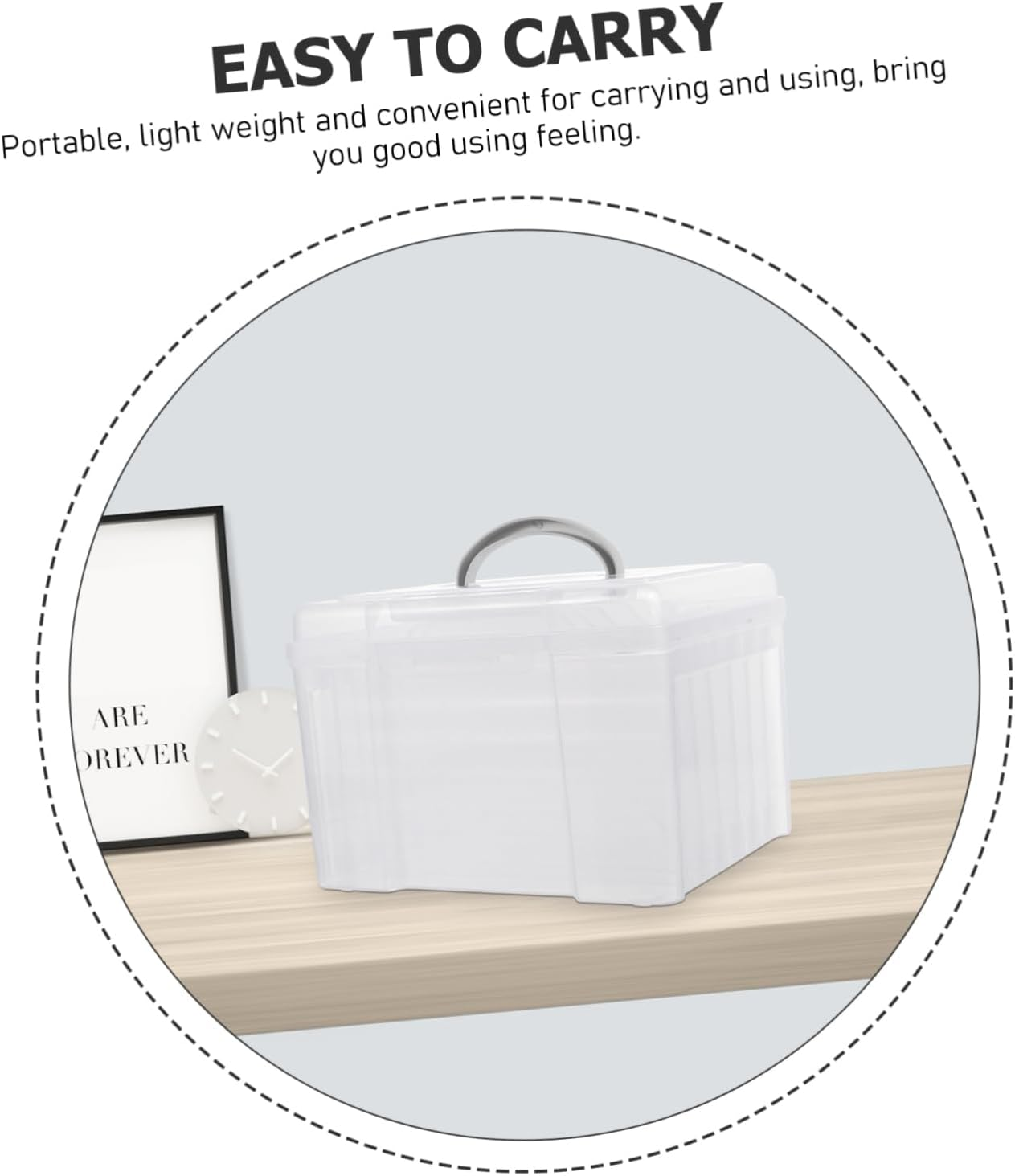 Photo Storage Box Compartment Card Sorter Decorative Storage Organizer Portable Plastic Scrapbook Holder image number 5