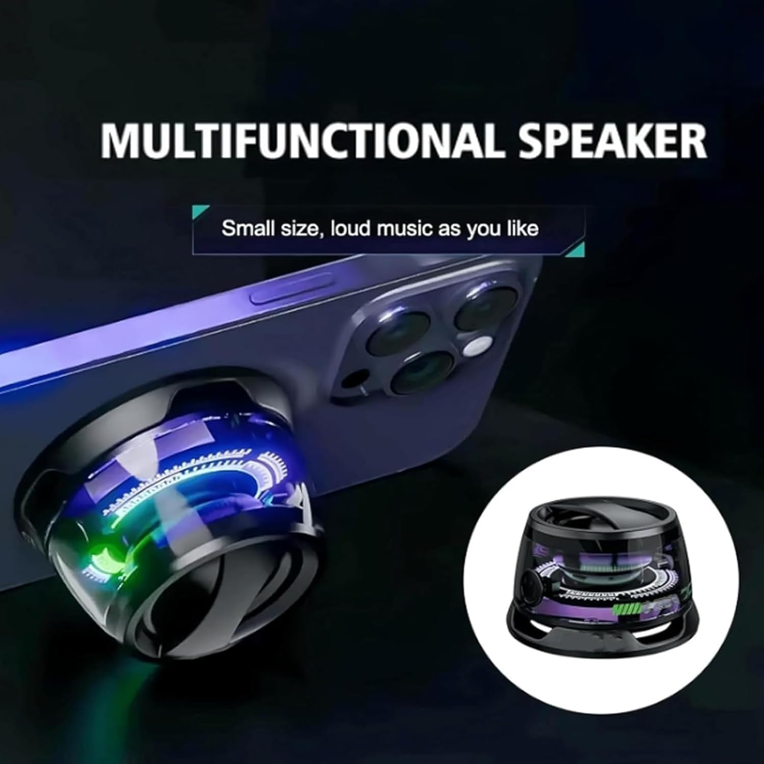 Magbeat Bluetooth Speaker, Mag Beat Bluetooth Speaker, Magbeat Portable Speaker with Magnet, Multifunctional Magnetic Bluetooth Speaker, Wireless Portable Bluetooh Speaker (Orange) - Orange image number 2