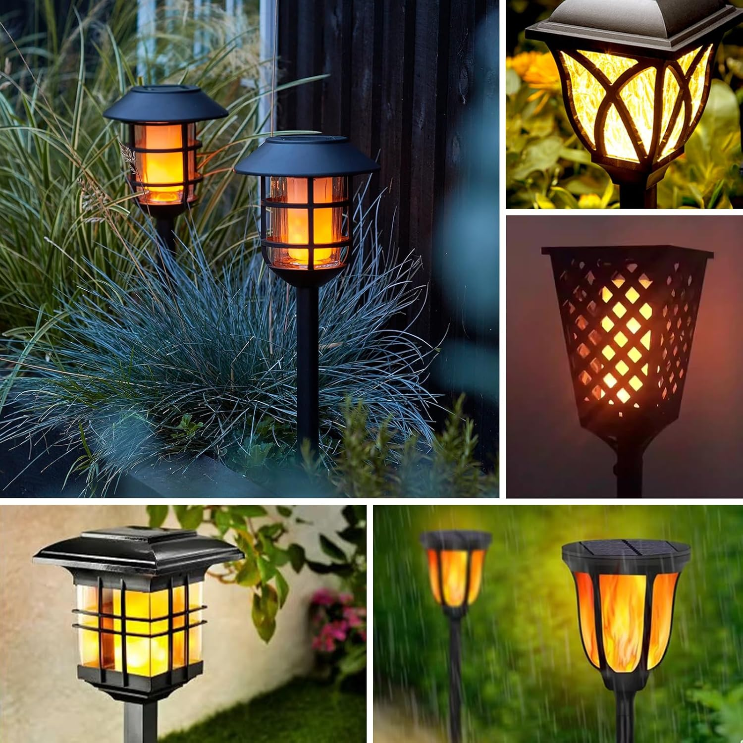 Pack of 2 Solar Lights Replacement Top, Solar Bulb, Solar Lights Replacement Parts Flame Lamp, Replacement Solar Module, Garden Solar Lights, Replacement Parts for Outdoor Garden Table Lamp Patio, 8.5 image number 2