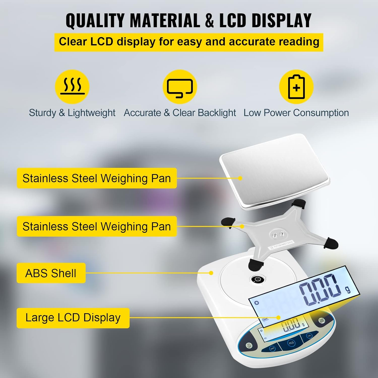 VEVOR Lab Analytical Balance Digital Precision Scale 5000Gx0.01G High Precision image number 2