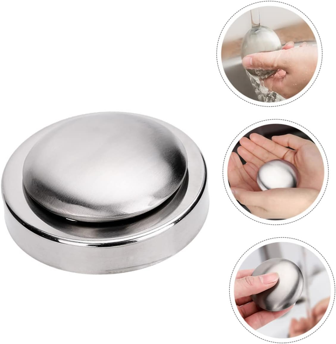 BUTIFULSIC Stainless Steel Soap Bar Steel Soap for Fridge Odor Absorbing for Cooking Fish Smell image number 3