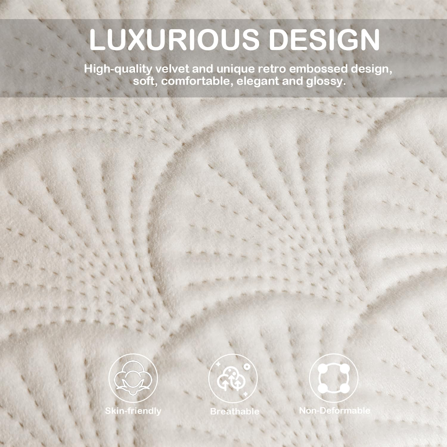 Pack of 2 Velvet Decorative Throw Pillow Covers, Embossed Patterned Couch Cushion Covers Soft Solid Cushion Cases with Invisible Zipper for Sofa Bed Living Room Car Chair Couch Farmhouse Home Decor image number 2