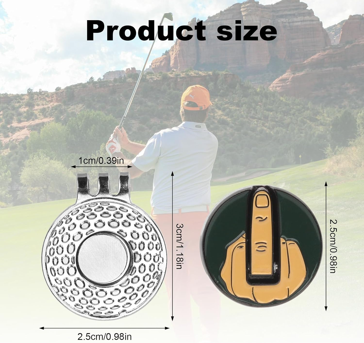 Lasuroa Magnetic Golf Hat Clip, Golf Ball Marker Hat Clip Funny Golf Ball Marker with Three-Tooth Cap Clip Magnet Golf Accessories Gifts for Golf Enthusiast image number 6