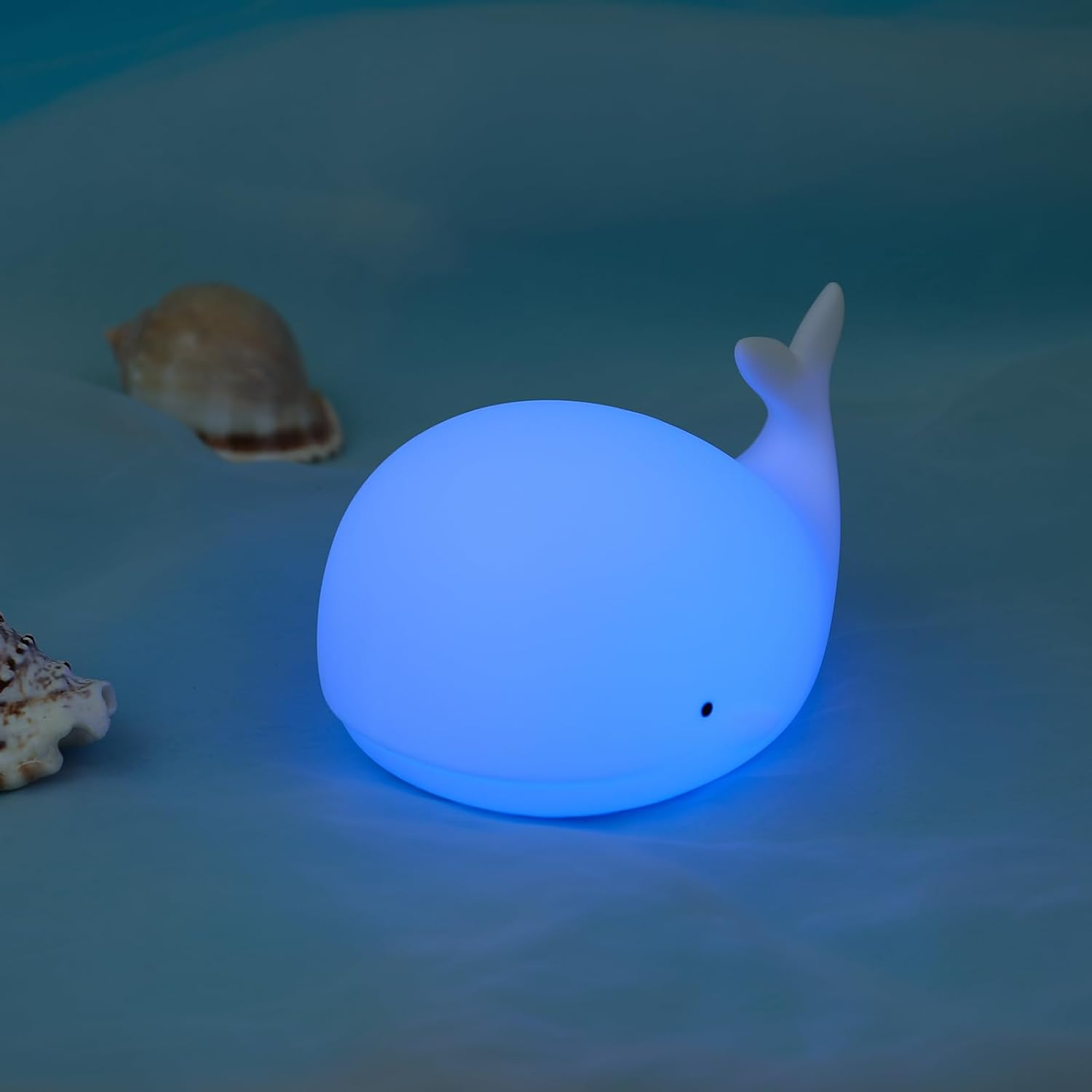 Zklili Cute Whale Night Light for Kids - Kawaii Baby Lamp, Silicone Touch Light, Portable USB Rechargeable Nursery Lamp, Gifts for Baby Girls and Boys image number 4