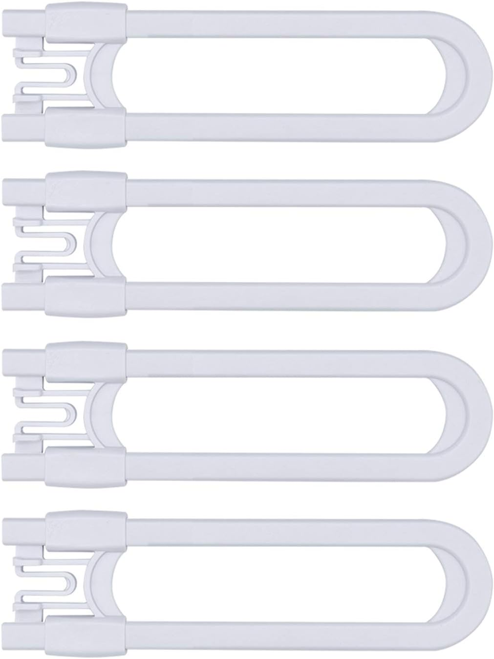 Sliding Cabinet Child Safety Locks-Grandoto U Slide Door Locking for Childproof Safe Latch & Baby Proofing Lock for Wardrobe,Kitchen,Bathroom,Drawer,Fridge,Cupboard Doors Knobs & Handles (4Pack White) image number 3