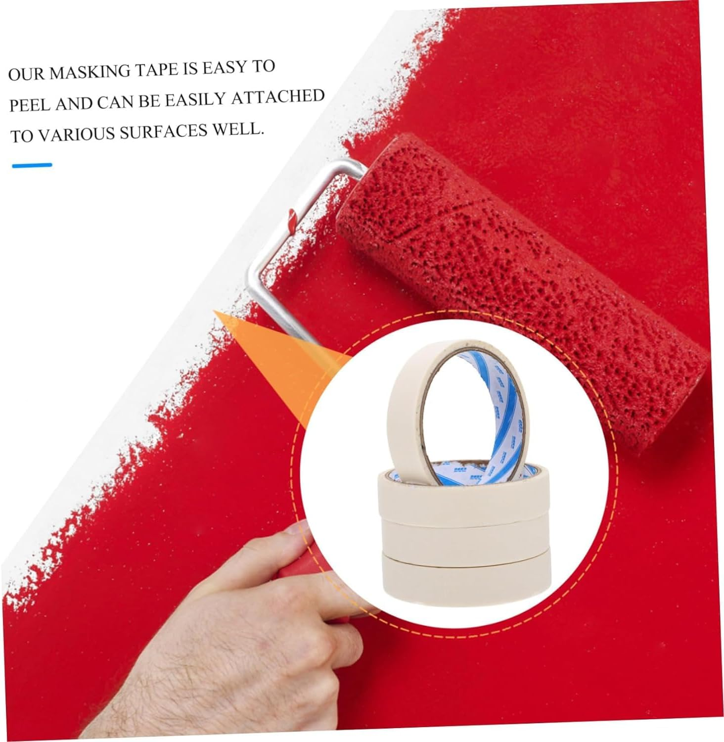 10Pcs Art Tape Paper Tape Adhesive White Painters Tape Beige Spray Paint White Car Paint Car Trim Adhesive Drawing Tapes Car Spraying Paint Tapes Self-Adhesive Tapes Student Japan image number 1