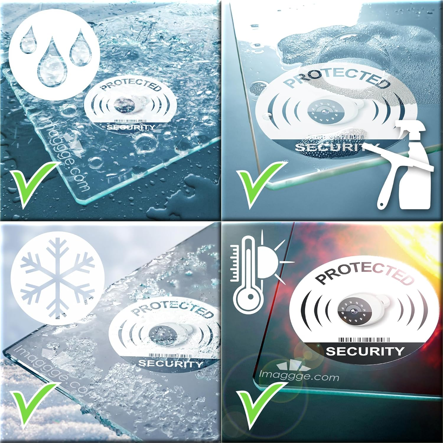 8 round IP Security Camera Stickers - 95Mm - Indoor & Outdoor - Deterrent for Thieves image number 2