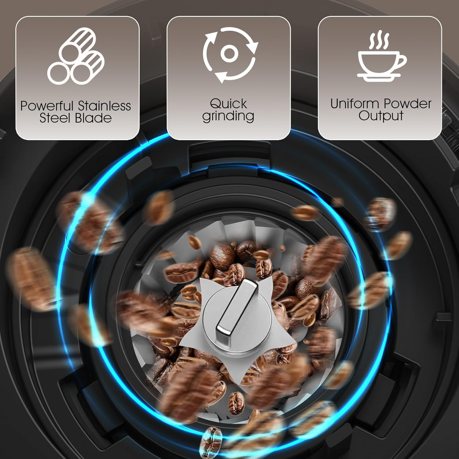 Cobuy Burr Coffee Grinder Electric W/Adjustable Settings for Precision Coffee Bean Grinding (18 Cup) Automatic Burr Mill (150W) Stainless Steel Coffee Maker image number 3