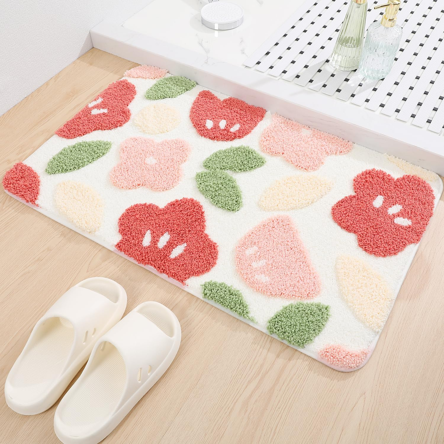 Molesun Cute Bath Mat, Extra Soft Absorbent Bath Mat, Non-Slip Comfortable Bath Mat, Rug for Bathtub, Shower, Bathroom, Machine Washable, 40 X 60 Cm