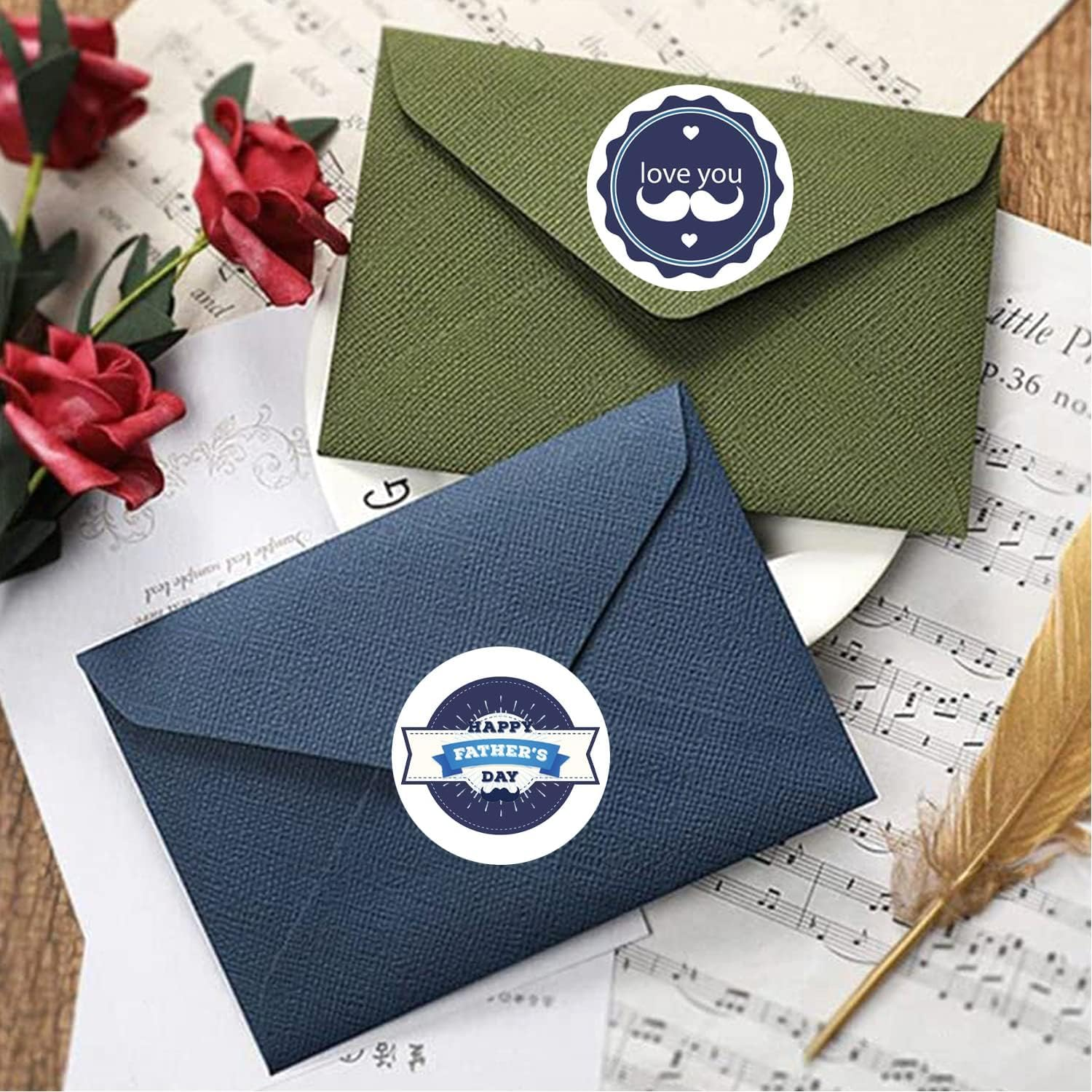 500 Pcs Happy Father&rsquo;S Day Stickers &ndash; 1.5 Inch round Self-Adhesive Gift Labels for Fathers Day Gift, DIY Crafts (8 Designs) &ndash; Best Dad Cookie Bags Labels, Candy Wrapping, Card Decor, Super Dad Gift - Blueb image number 4