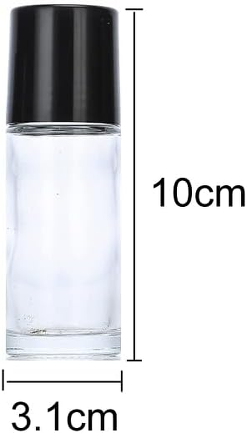 4Pcs 30Ml/1Oz Clear Glass Deodorant Roller Bottle with Plastic Roller Ball & Black Lid Deodorant Bottles Essential Oil Roller Bottles Empty Deodorant Containers for Essential Oils Deodorant image number 6