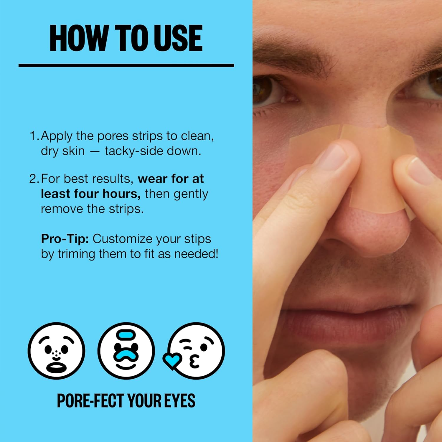 PEACE OUT Skincare Pores. Hydrocolloid Pore-Refining Nose and Face Strips with Vitamin a to Shrink Enlarged Pores and Remove Excess Oil (4 Pore and 4 Nose Strips) image number 4