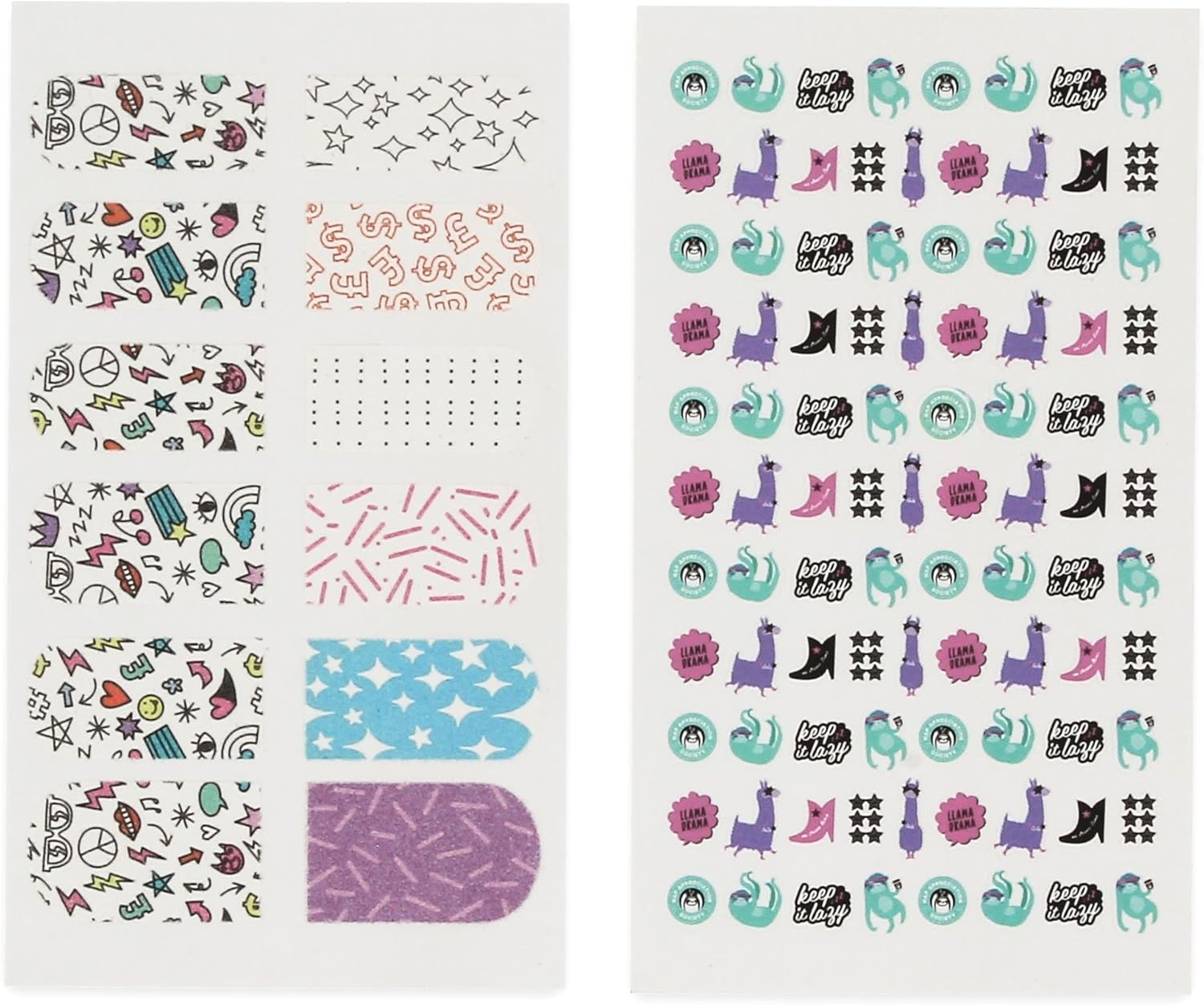 NPW-USA Famalam Llama DIY Nail Wraps and Stickers, 100-Piece