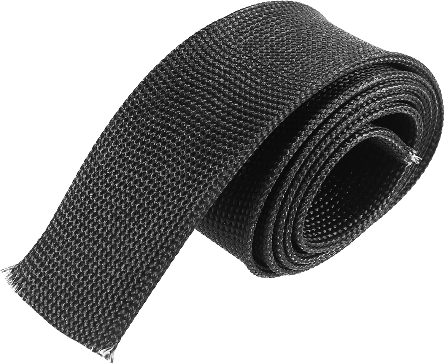 X AUTOHAUX Fiberglass Heat Wire Shield Sleeve Heat High Temp Shield Adjustable Heat Shield 3.2Ft 25Mm 1" Black for Car Wire Loom Protection image number 3