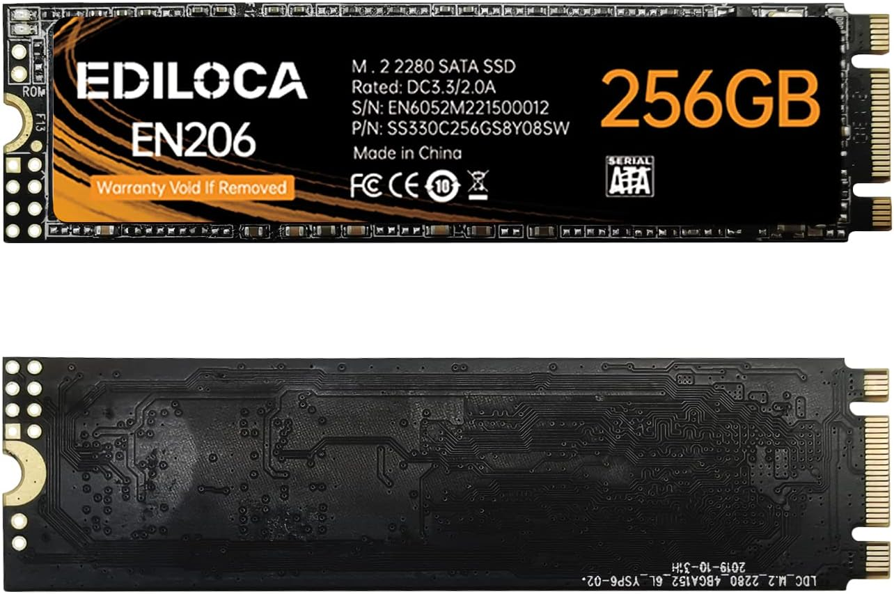 EN206 256GB 3D TLC NAND Flash M.2 SSD, M.2 2280 SATA III 6Gb/S SSD Internal Hard Drive, Read/Write Speed up to 550/460 Mb/S, Compatible with Ultrabooks, Tablet Computers and Mini Pcs image number 6