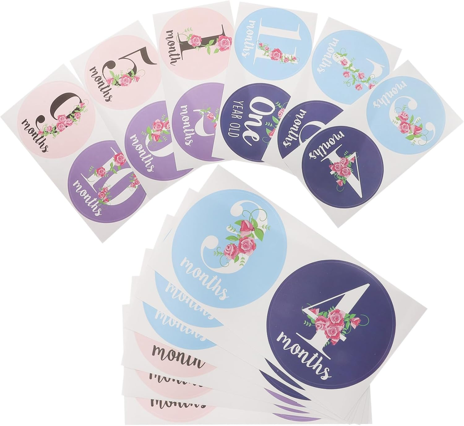 Baby Milestone Stickers Monthly Stickers for Newborns for Photo Props 12Pcs Set for Baby Monthly Scrapbook and Memory Keeping image number 6