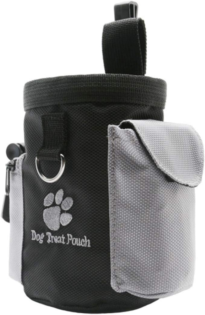 Dog Treat Pouch Bag Training Pouch Reward Pouch Bait Bag Dog Treat Carrier Holder with Clip Waist Belt Magnetic Opening Pet Snack Bags Carries Dog Little Toy Sachet with Poop Waste Bag Dispenser - Black image number 2