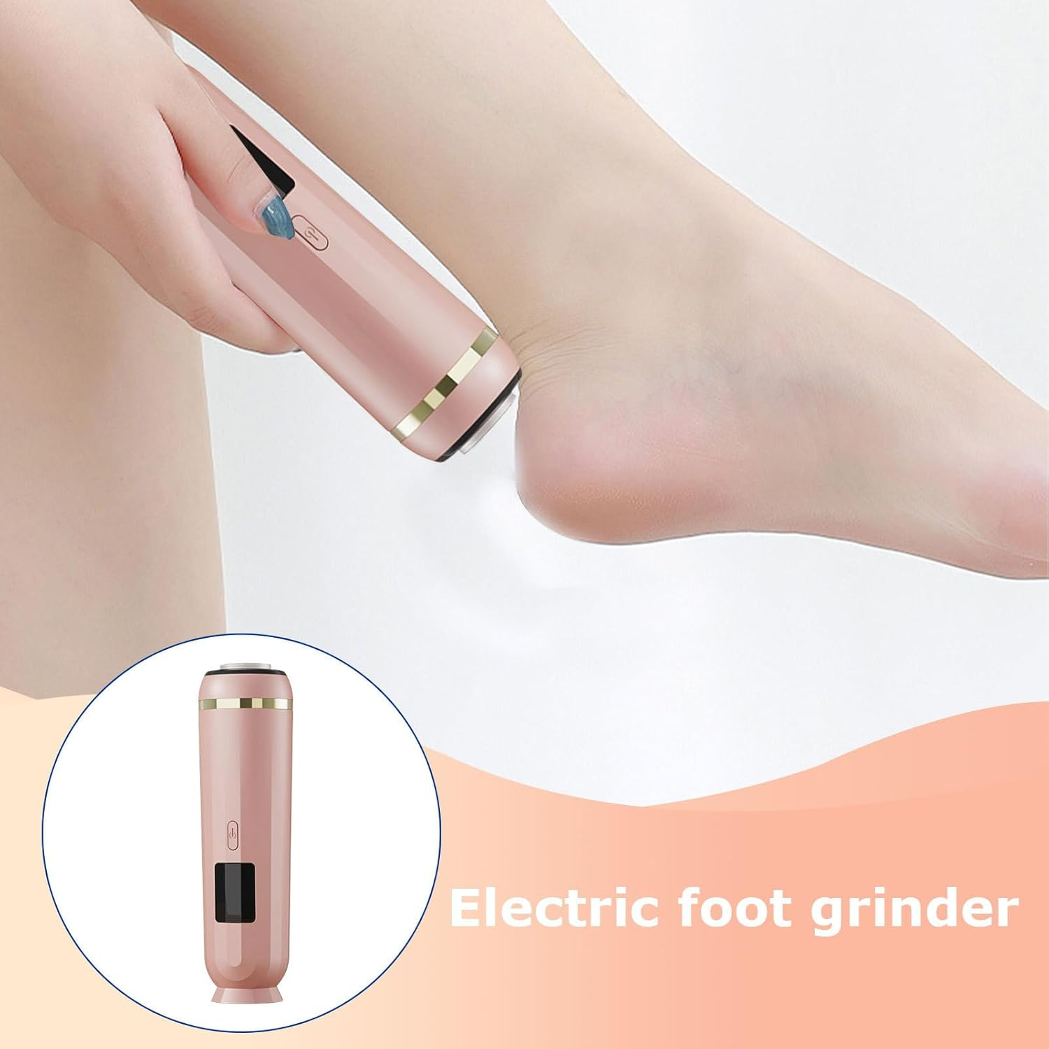 Electric Foot Callus Remover | LCD Digital Display - Electric Foot Grinder Device - for Home Travel Apartment Dormitory School Women Men Senior - White image number 2