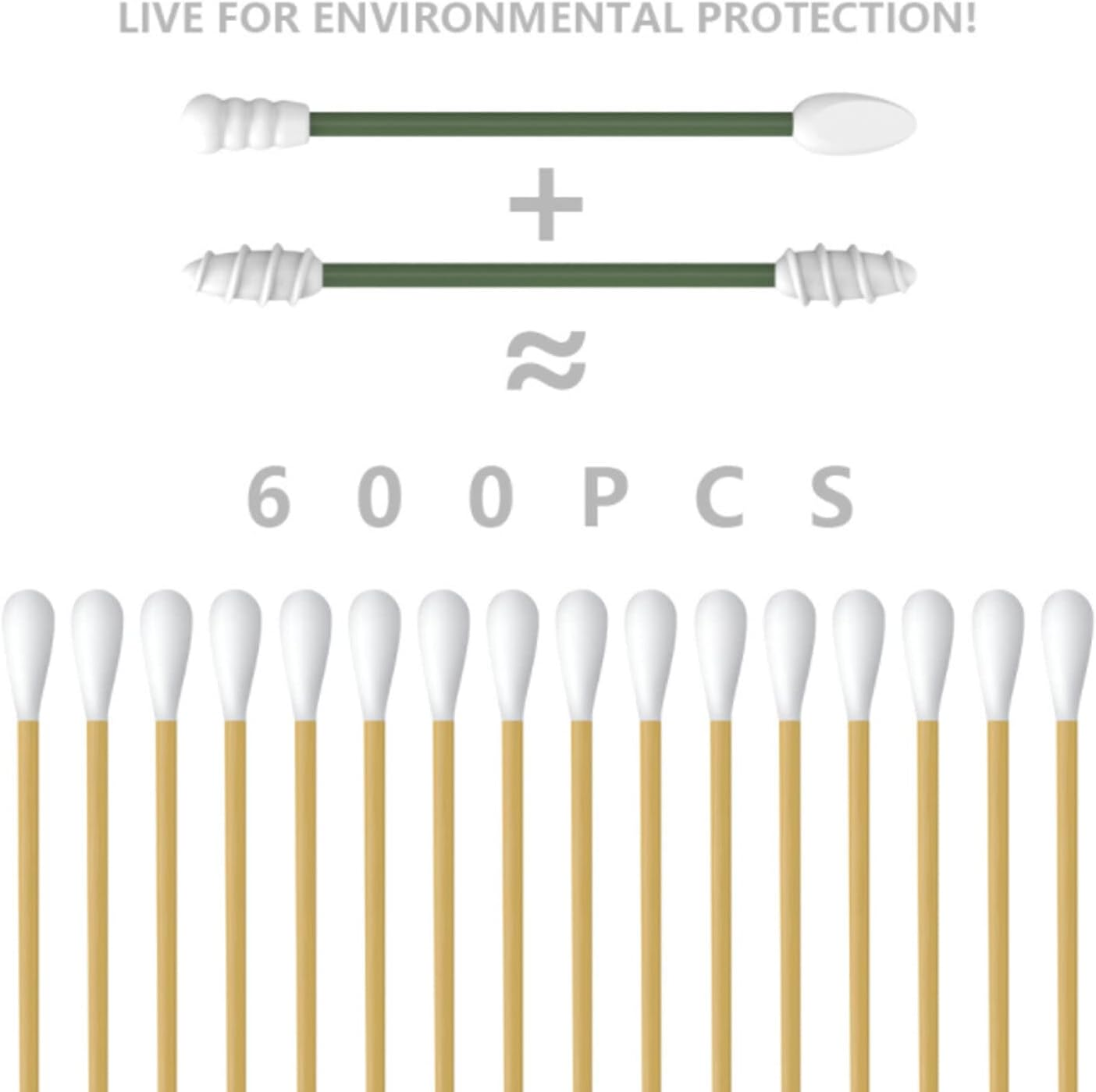 Generic Silicone Cotton Swabs Stick Reusable Portable and Cleanable Ear Q-Tip Rough Friction Cotton Swabs for Ear Cleaning Makeup 2Pcs