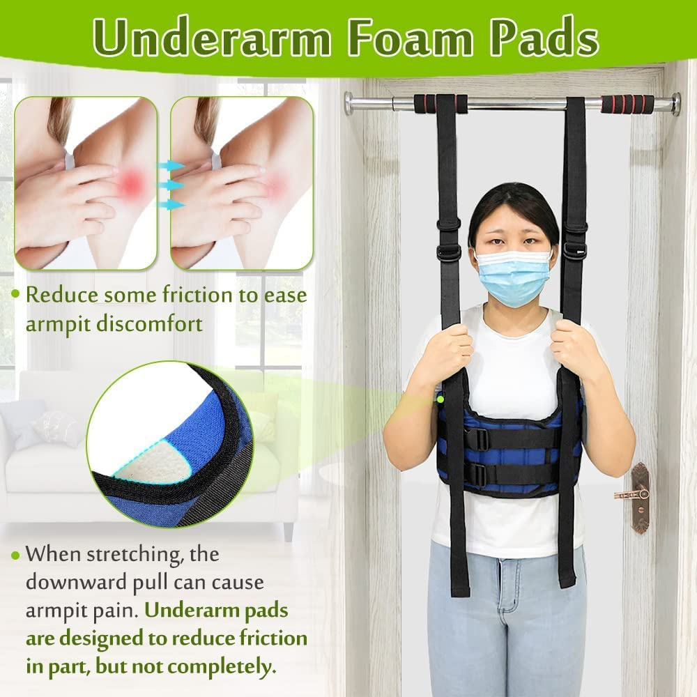 Back Stretcher Decompression Belt Lumbar Traction Inversion Table Alternative Spinal Decompression Machine Harness Back Stretching Realignment Device Herniated Disc Back Pain Relief (L 42~50") image number 5