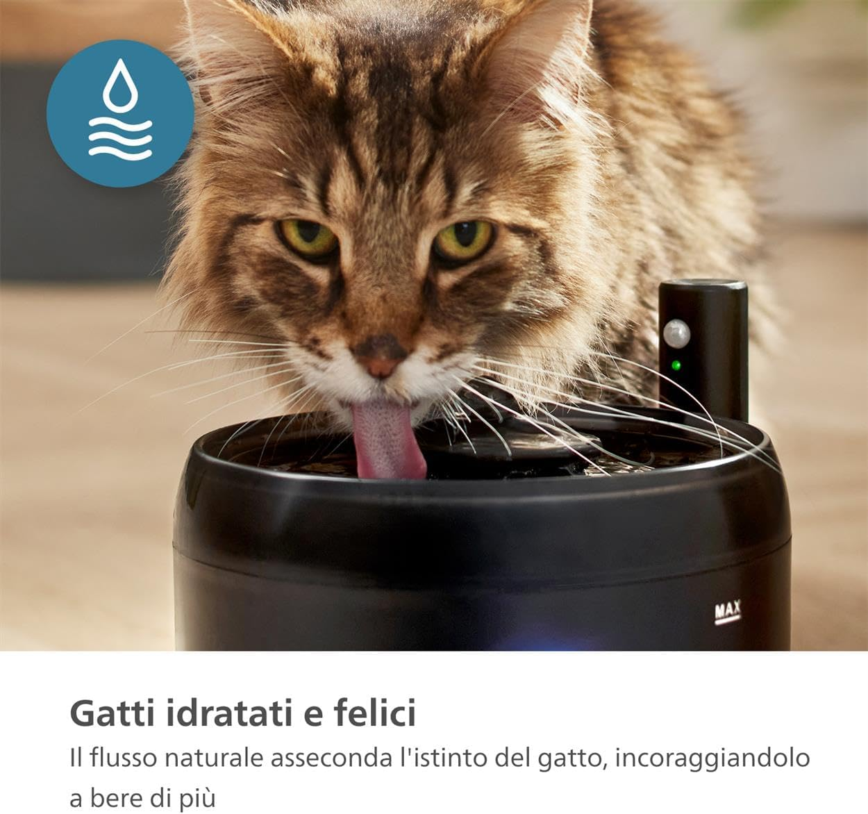 Philips Pet Series Cat Fountain, Intelligent Drinking Fountain, Leak Protection, Refill Monitoring, Motion Activation, Whisper Quiet (PAW3210/02) image number 2