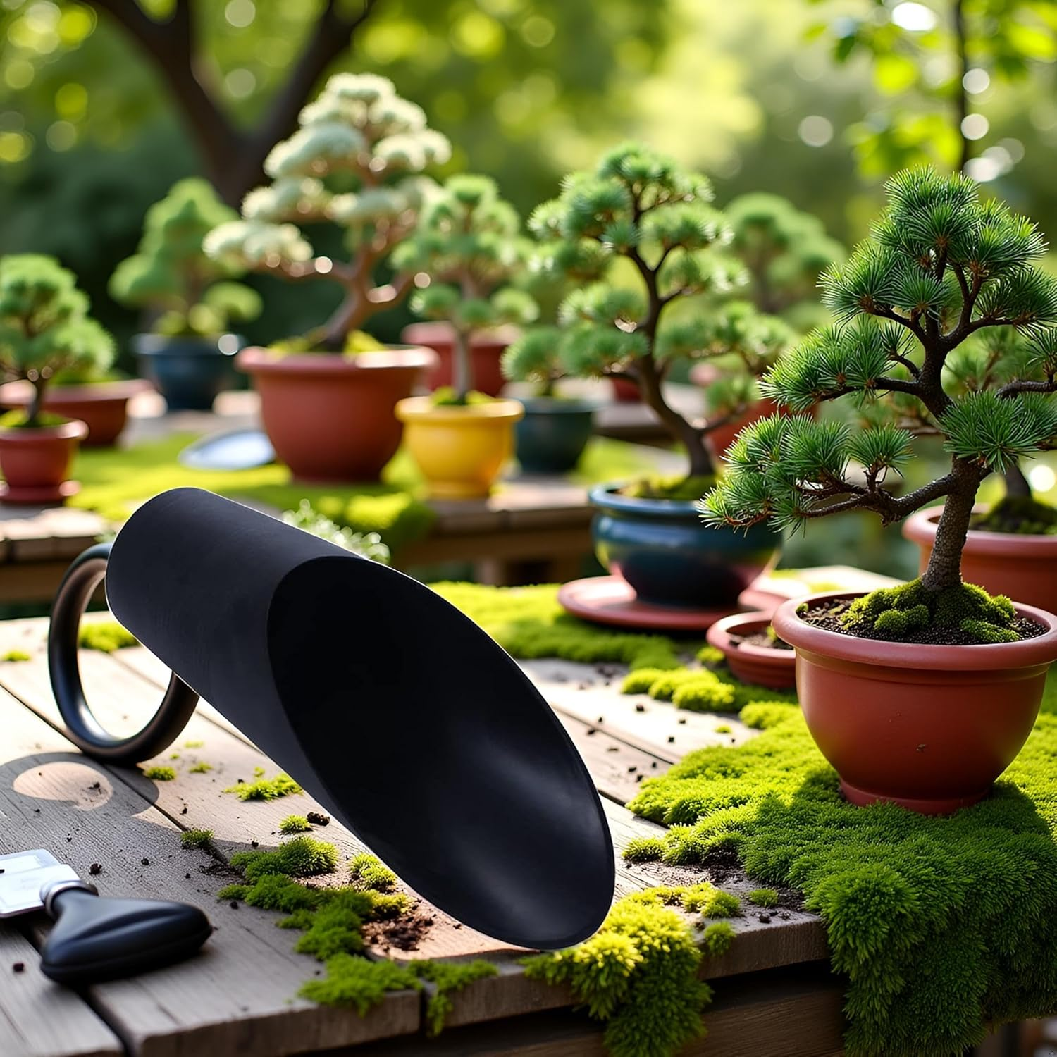 Black Bonsai Soil Scoops- Potting Scoopers Bucket Shovel- Potting Scoopers Bucket Soil Scoop Shovelplastic Garden Soil Scoops -Bonsai, Potting, Cultivation, Weeding,Planting