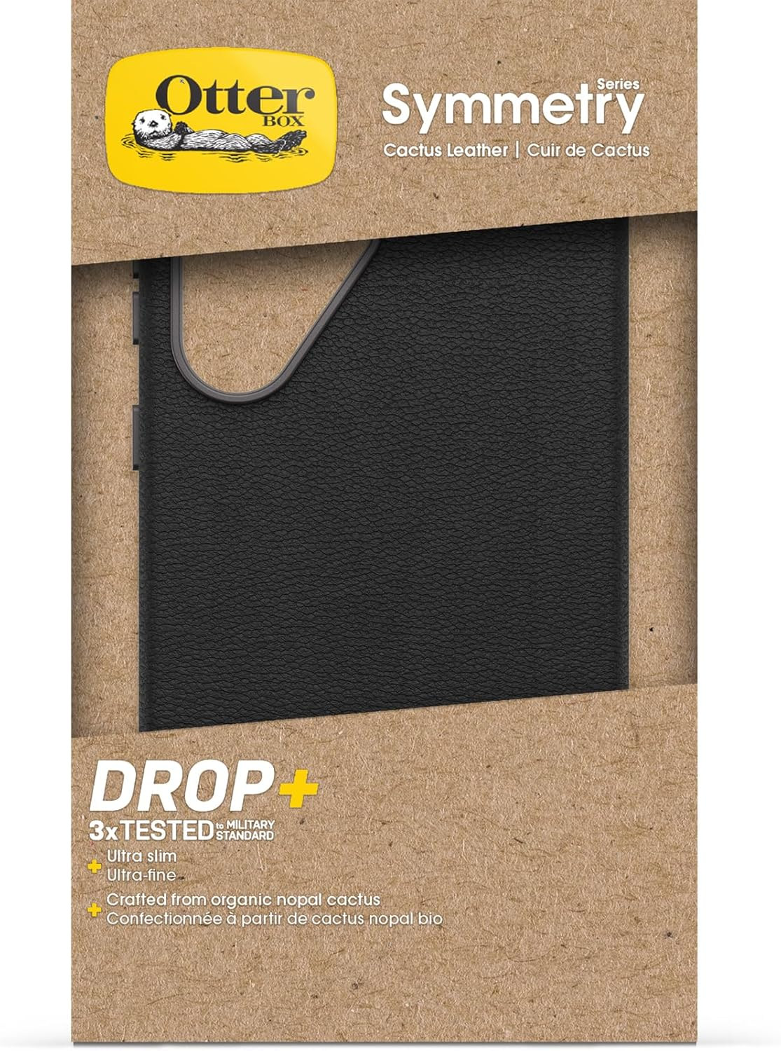 Otterbox Symmetry Series Cactus Leather Case for Samsung Galaxy S25 Ultra, Shockproof, Drop Proof, Protective Thin Case, 3X Tested to Military Standard, Black image number 1