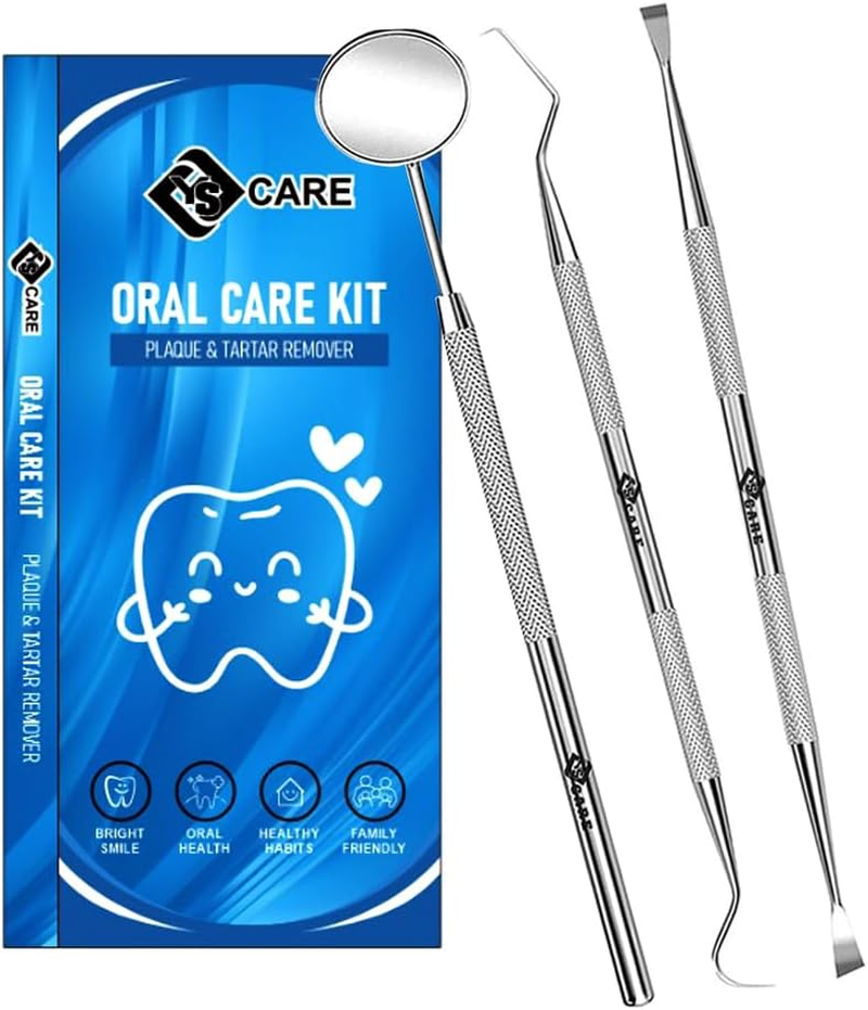 Dental Care Set Mouth Mirror Oral Care Plaque Remover Teeth Inspection Mirror Dentist Oral Teeth Checking Dental Kit Tool 3Pcs