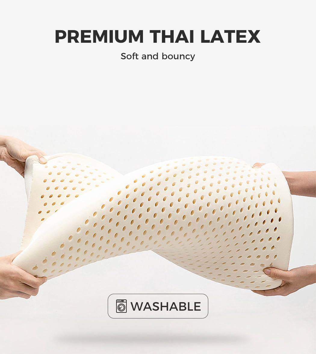 Dreamz Summer 3PCS Cool Latex Mattress Topper Pillowcase Protector Set Bed Sheeet Mat Bedding Soft Washable Deep Pocket Bedroom Fits (King) image number 6